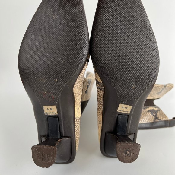 Donald J. Pliner Leather Tall Chelsea Boots Snake Skin Short Kitten Heel Booties - Picture 6 of 9